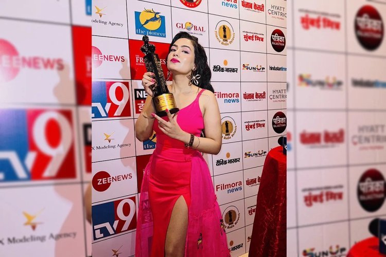 Actress Raviraa Bhardwaj Receives Best Actress of the Year Award at Dada Saheb Phalke Awards